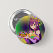 Anime Mardi Gras King cake Ronde Button 5,7 Cm (Voorkant /achterkant)