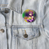 Anime Mardi Gras King cake Ronde Button 5,7 Cm (In situ)