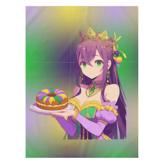 Anime Mardi Gras King cake Tafelkleed (Voorkant)