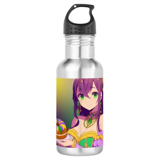Anime Mardi Gras King cake Waterfles (Voorkant)