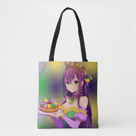 Anime Mardi Gras Koningstaart Tote Bag (Voorkant)
