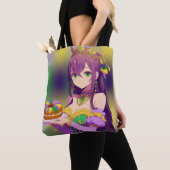 Anime Mardi Gras Koningstaart Tote Bag (Dichtbij)