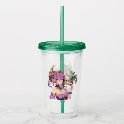 Anime Mardi Gras masker Acryl Drinkbeker (Voorkant)