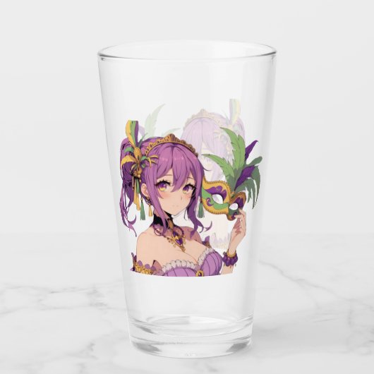 Anime Mardi Gras masker Glas (Voorkant)