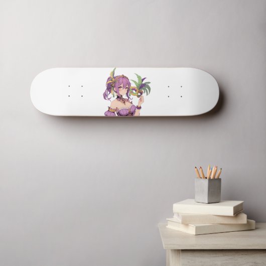 Anime Mardi Gras masker Persoonlijk Skateboard (Muurkunst (Horizontaal))