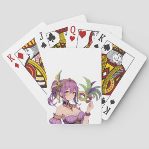 Anime Mardi Gras masker Pokerkaarten