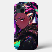 Anime Meisje Afrikaanse Amerikaanse Kunst Case-Mate iPhone Case (Achterkant)