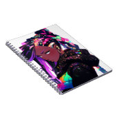 Anime Meisje Afrikaanse Amerikaanse Kunst Notitieboek (Rechterzijde)