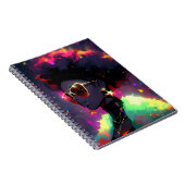 Anime Meisje Afrikaanse Amerikaanse Kunst Notitieboek (Rechterzijde)