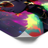 Anime Meisje Afrikaanse Amerikaanse Kunst Poster (Hoek)