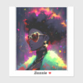 Anime Meisje Afrikaanse Amerikaanse Kunst Sticker (Vel)