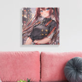 Anime Meisje AI Generatief Canvas Afdruk (Insitu (Woonkamer))