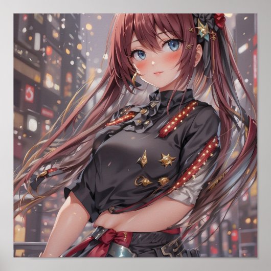 Anime Meisje AI Generatief Poster (Voorkant)
