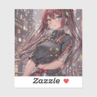 Anime Meisje AI Generatief Sticker