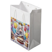 Anime meisje B verjaardag Medium Cadeauzakje (Voorkant Gekanteld)