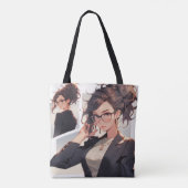 Anime meisje baas tote bag (Achterkant)