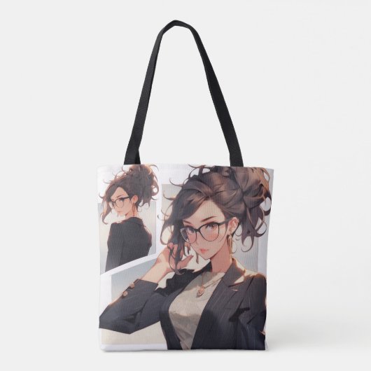 Anime meisje baas tote bag (Achterkant)