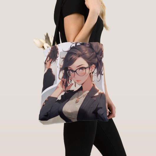 Anime meisje baas tote bag (Dichtbij)