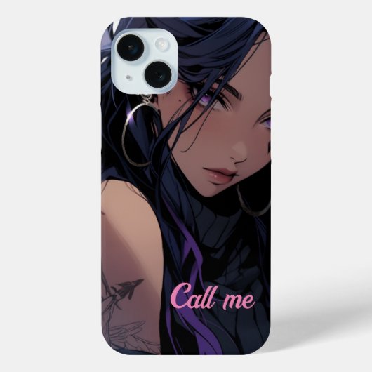 Anime meisje, bel me Case-Mate iPhone case (Achterkant)