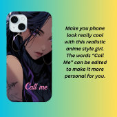 Anime meisje, bel me Case-Mate iPhone case