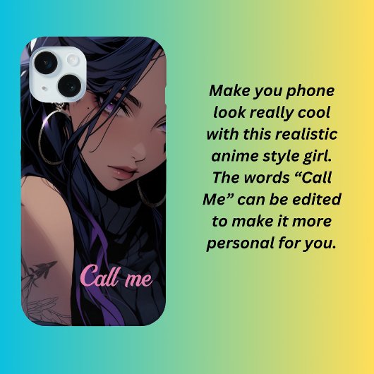 Anime meisje, bel me Case-Mate iPhone case