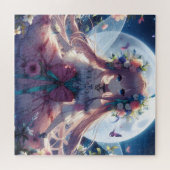 Anime Meisje Bloem Maan Fee Legpuzzel (Horizontaal)