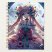 Anime Meisje Bloem Maan Fee Planner (Voorkant)