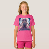 Anime Meisje Bloem Maan Fee T-shirt (Voorkant volledig)