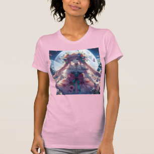 Anime Meisje Bloem Maan Fee T-shirt