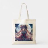 Anime Meisje Bloem Maan Fee Tote Bag (Achterkant)