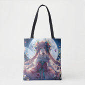 Anime Meisje Bloem Maan Fee Tote Bag (Voorkant)