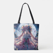 Anime Meisje Bloem Maan Fee Tote Bag (Achterkant)