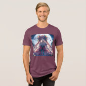 Anime Meisje Bloem Maan Fee Tri-Blend Shirt (Voorkant volledig)