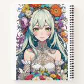 Anime meisje bloem notitieboek (Achterkant)