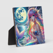 Anime Meisje dat onder het maanlicht zingt Pixie R Fotoplaat (Voorkant)