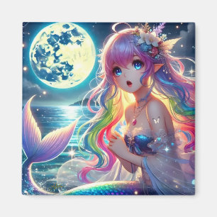 Anime Meisje dat onder het maanlicht zingt Pixie R Magneet