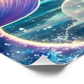 Anime Meisje dat onder het maanlicht zingt Pixie R Perfect Poster (Hoek)