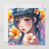  anime meisje | Denken aan jou Kaart (Voorkant)