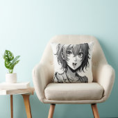 Anime Meisje | Dynamisch Karakterontwerp in Acties Kussen (Stoel)