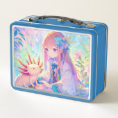 Anime Meisje en Axolotl gepersonaliseerd (Achterkant)