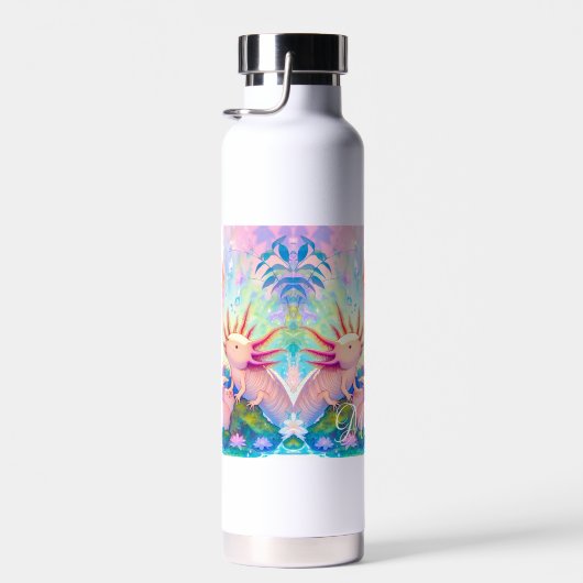 Anime Meisje en Axolotl gepersonaliseerd Waterfles (Rechts)