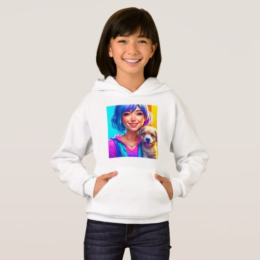 Anime Meisje en Puppy Hond (Voorkant volledig)