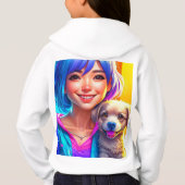 Anime Meisje en Puppy Hond (Achterkant)