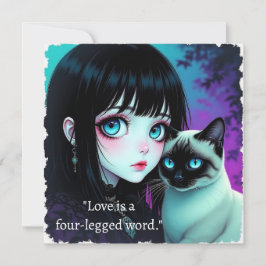 Anime Meisje en Siamese Kat Citaat