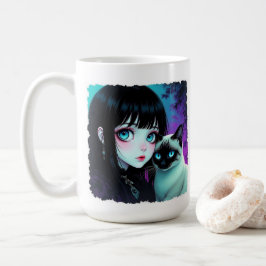 Anime Meisje en Siamese Kat Citaat Koffiemok