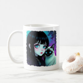 Anime Meisje en Siamese Kat Citaat Koffiemok
