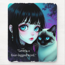 Anime Meisje en Siamese Kat Citaat 