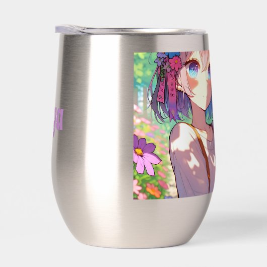 Anime Meisje en Siamese Kat Gepersonaliseerd (Rechts)