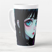Anime Meisje en Siamese Kat Latte Mok (Linkerhoek)