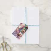 Anime Meisje en Siamese Kat Naar en Van Verjaardag Cadeaulabel (Met Touw)